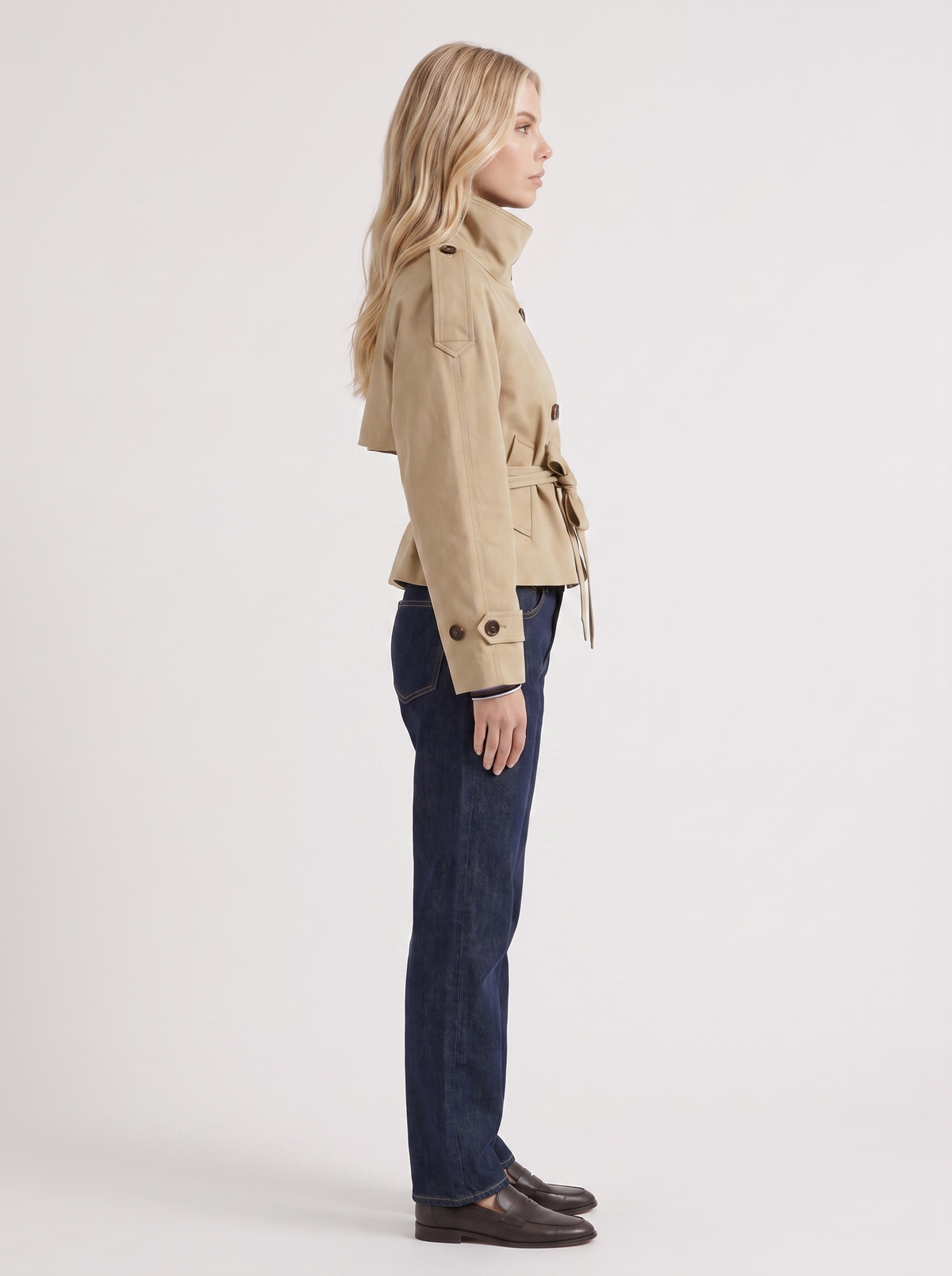 Amisha Cropped Trench - Beige