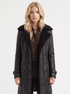 Rosy Shearling Coat - Black