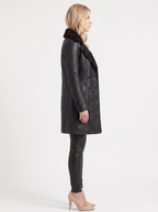 Rosy Shearling Coat - Black