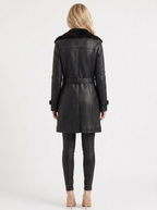 Rosy Shearling Coat - Black