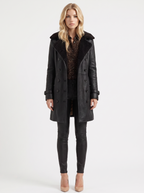 Rosy Shearling Coat - Black