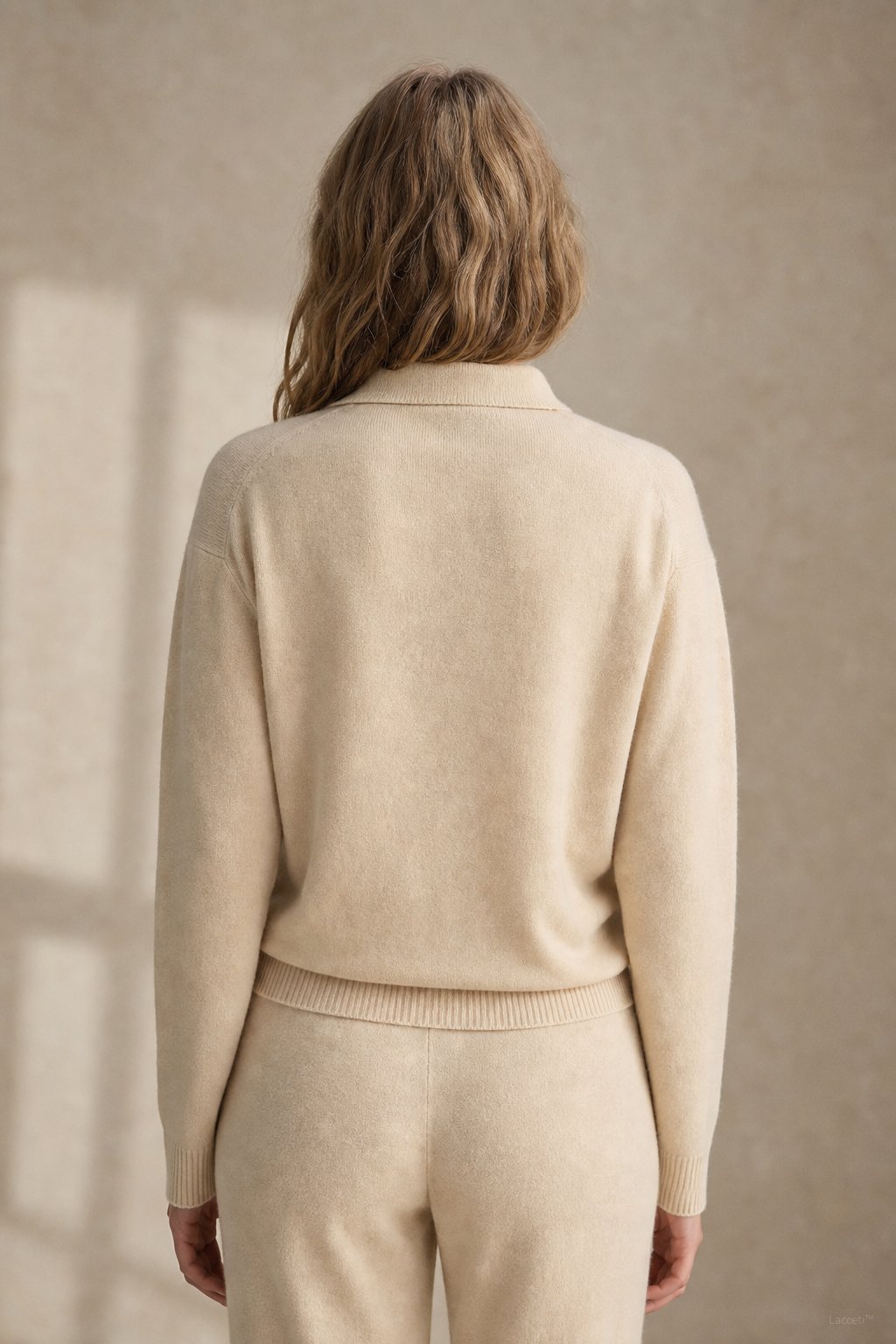 Adeline | Women Polo Collar Knit Sweater and Harem Pants Two Piece Set