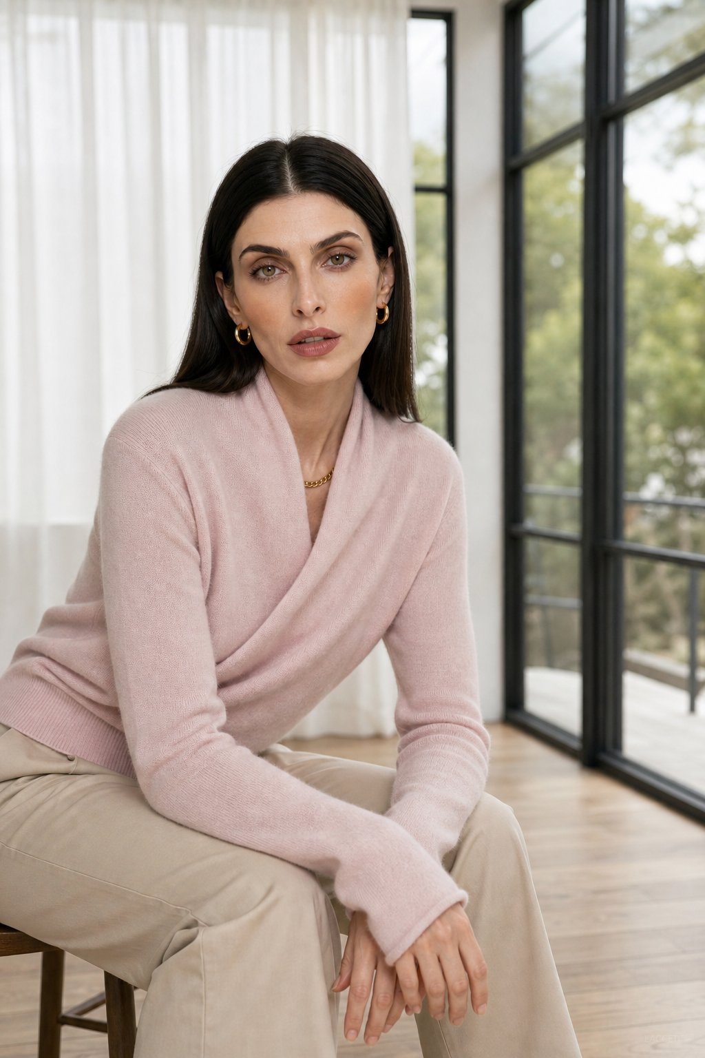 Beatrix | Women Crossover Collar Knit Sweater