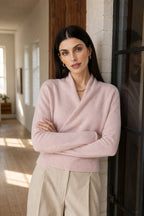 Beatrix | Women Crossover Collar Knit Sweater