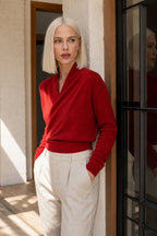 Beatrix | Women Crossover Collar Knit Sweater