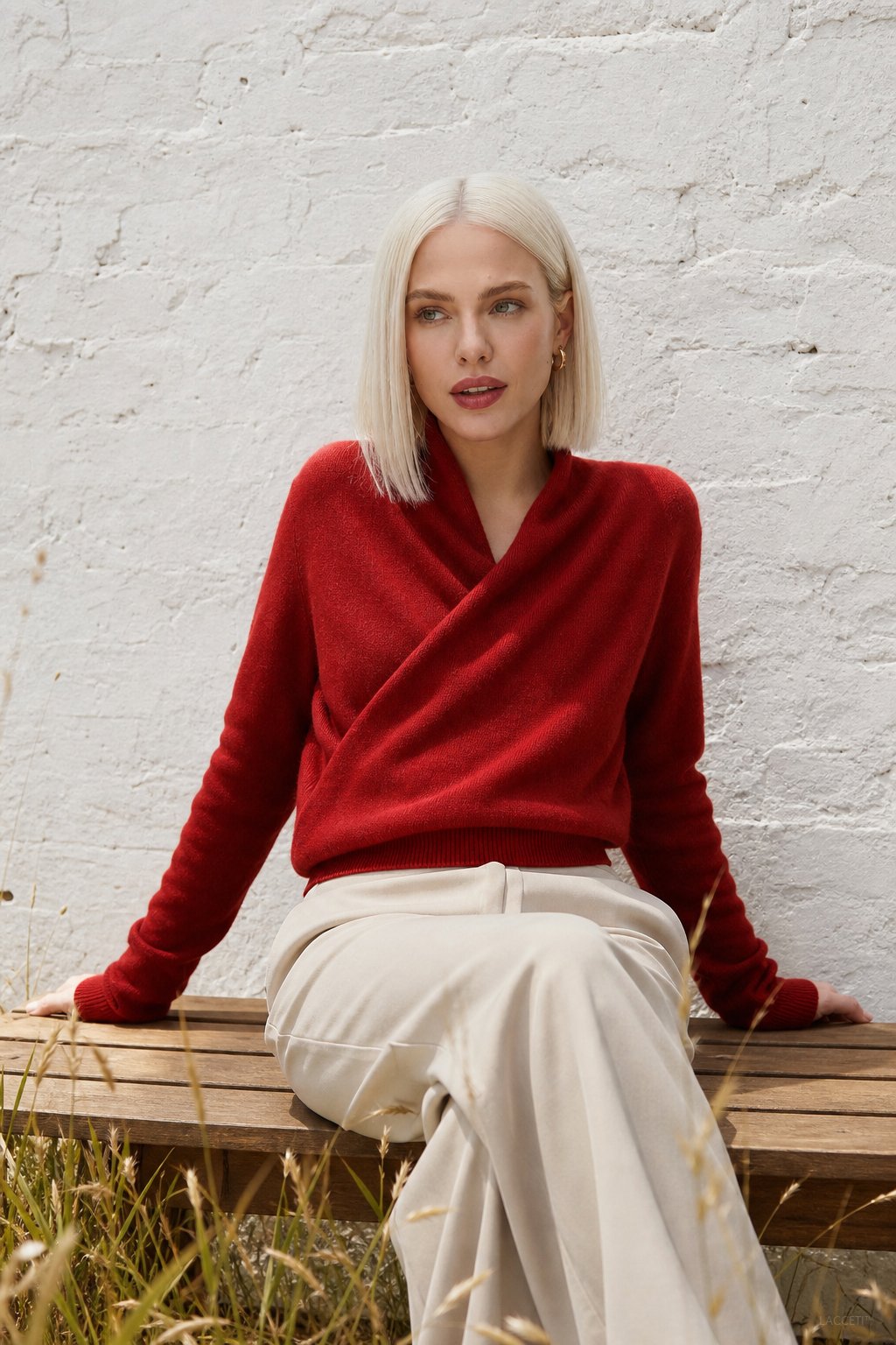 Beatrix | Women Crossover Collar Knit Sweater