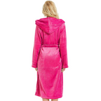 Women's Hooded Fleece Bathrobe – Long Soft Robe with Pockets