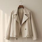 Audrey | Women Cropped Trench Jacket with Drawstring Hem