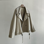 Audrey | Women Cropped Trench Jacket with Drawstring Hem