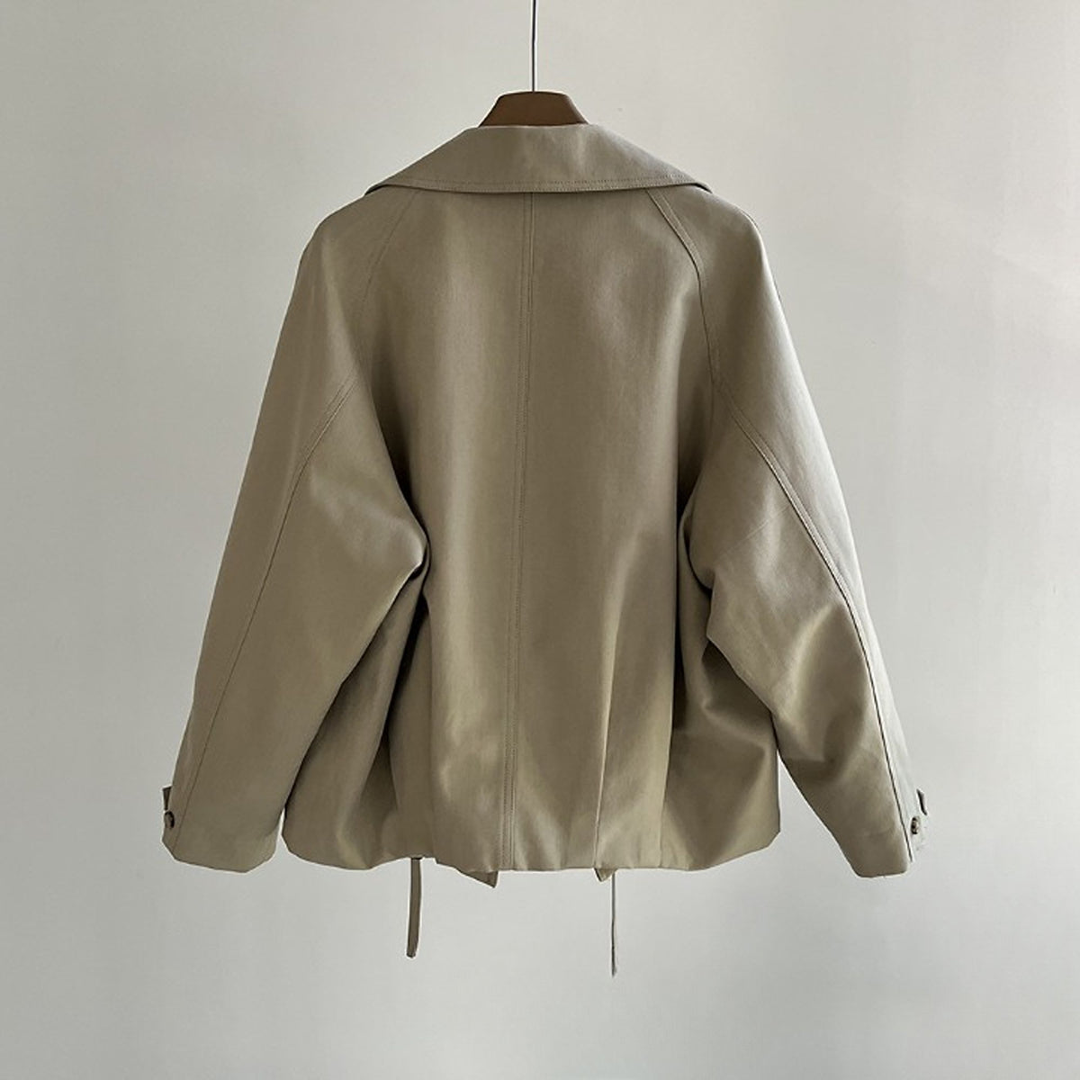 Audrey | Women Cropped Trench Jacket with Drawstring Hem