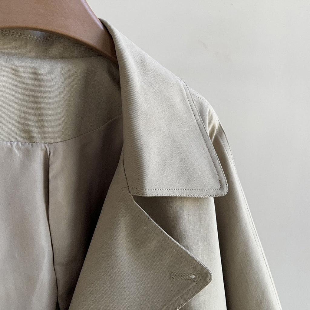 Audrey | Women Cropped Trench Jacket with Drawstring Hem