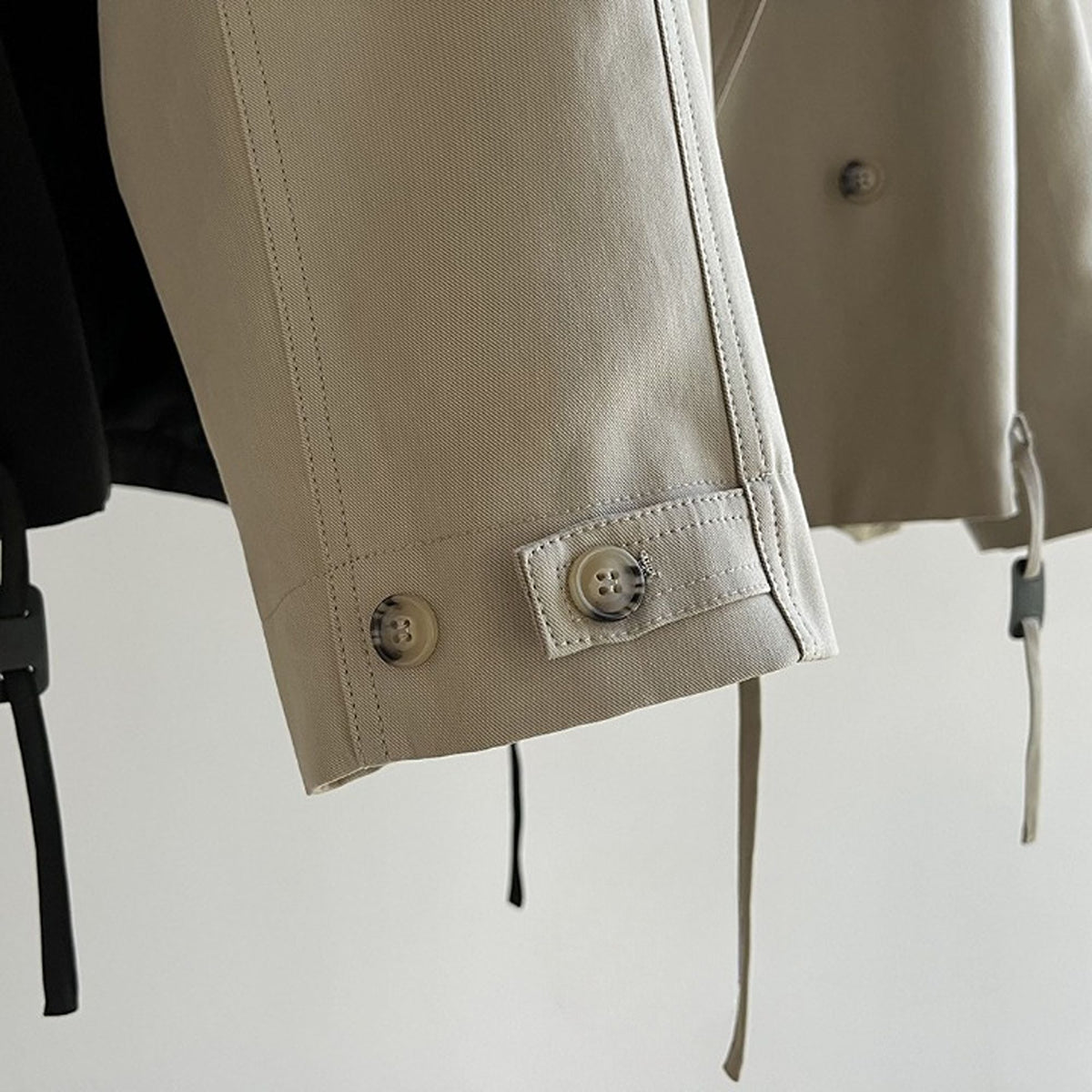 Audrey | Women Cropped Trench Jacket with Drawstring Hem