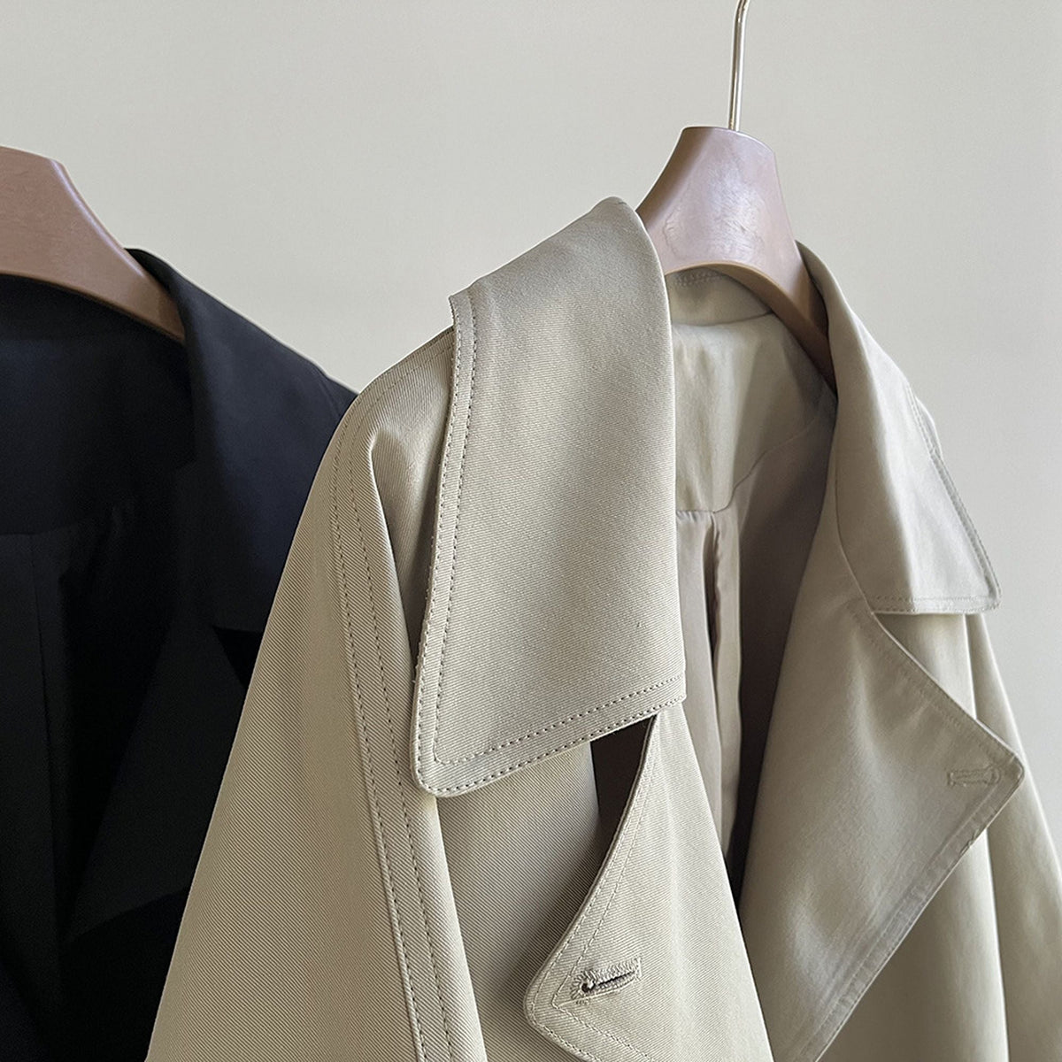 Audrey | Women Cropped Trench Jacket with Drawstring Hem