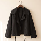 Audrey | Women Cropped Trench Jacket with Drawstring Hem