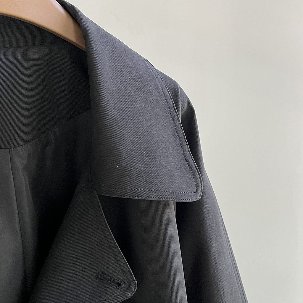 Audrey | Women Cropped Trench Jacket with Drawstring Hem