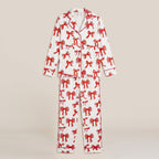 Caroline | Women Christmas Bow Print Button Up Pajama Set