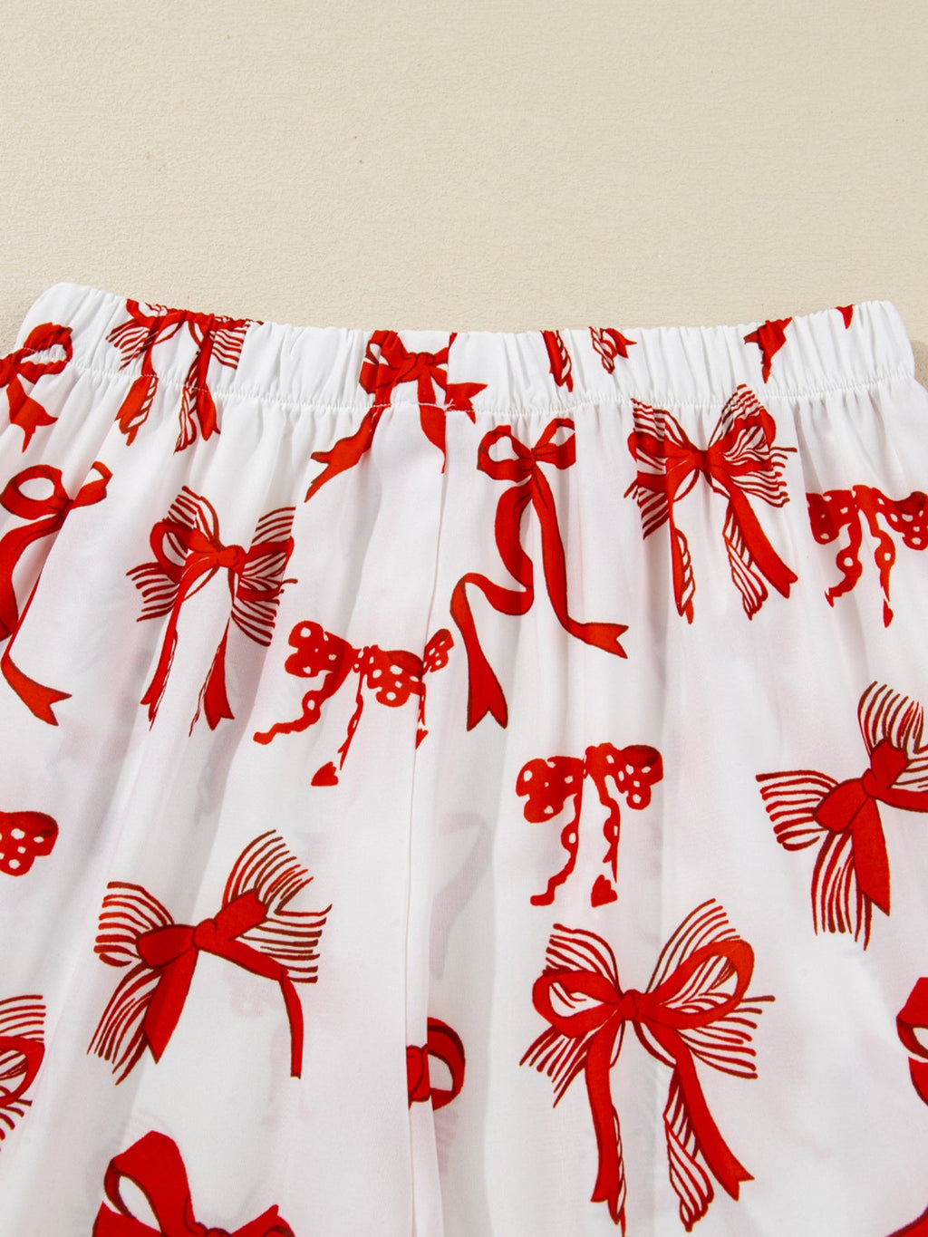 Caroline | Women Christmas Bow Print Button Up Pajama Set