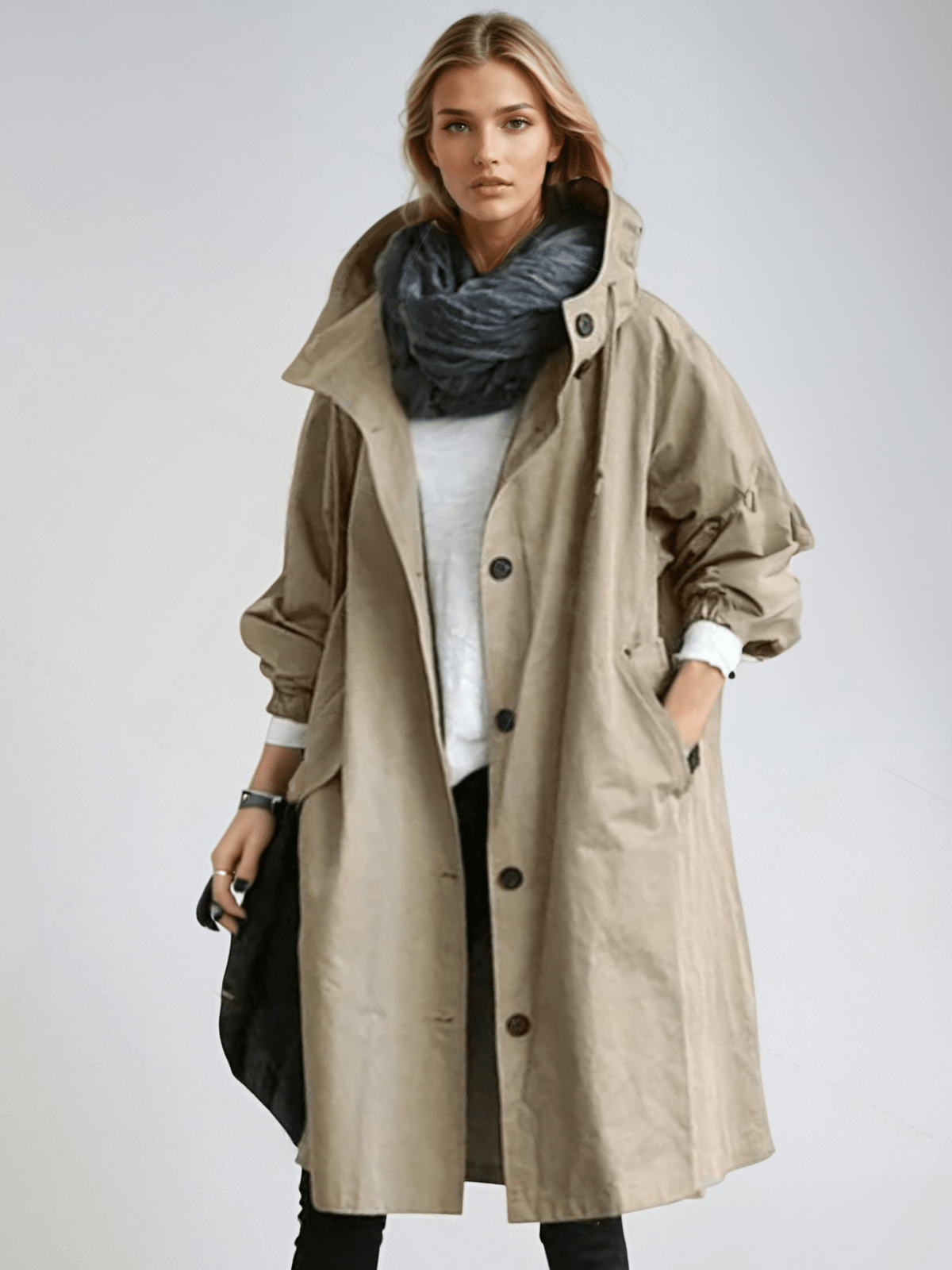 Women's Classic Trench Coat – Elegant Everyday Coat for Fall