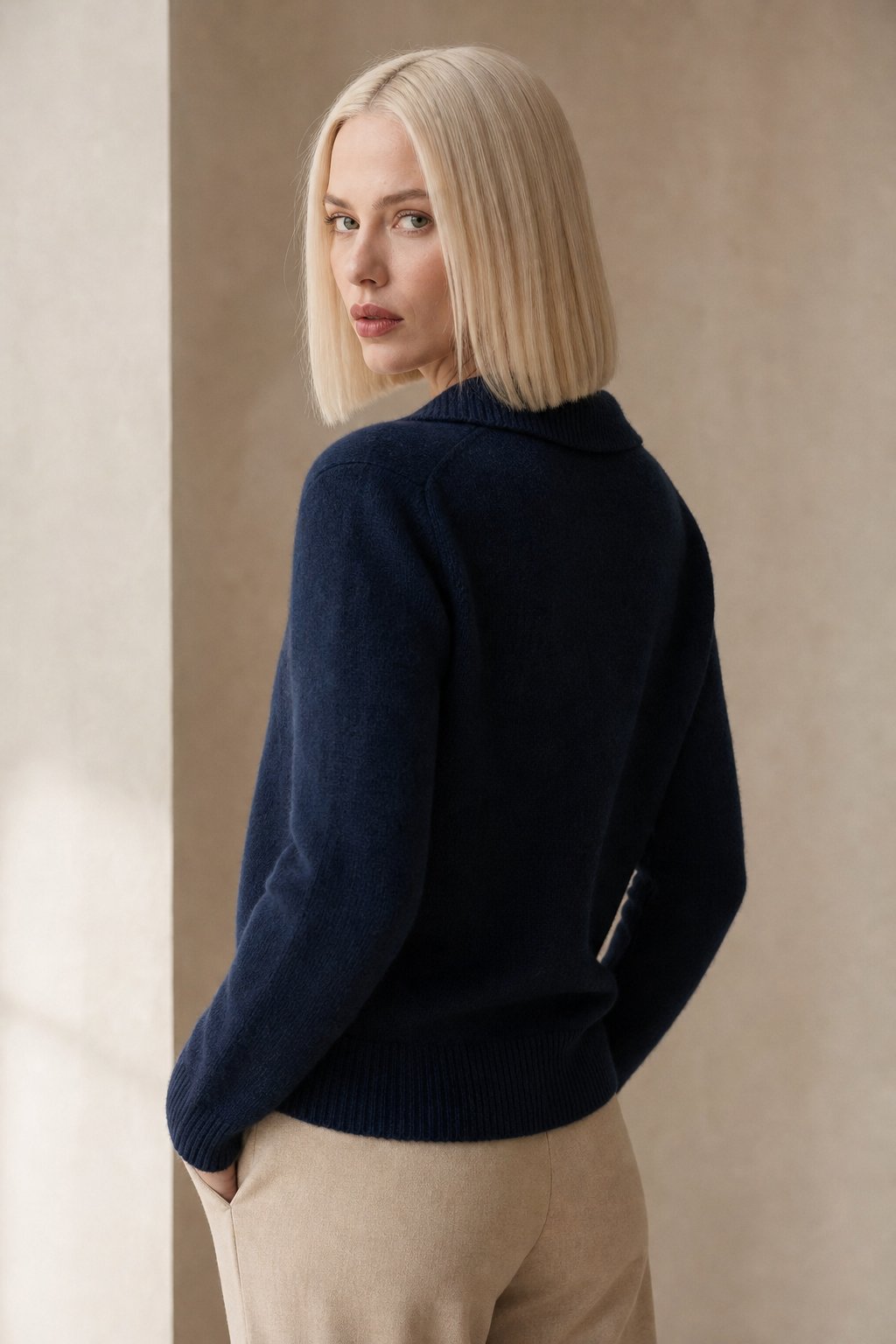 Eloise | Women Mock Neck Statement Button Knit Cardigan
