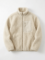 Women's Sherpa Fleece Zip Jacket – Relaxed Fit Teddy Jacket with Pockets