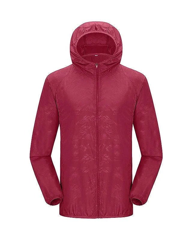 Women's Packable Rain Jacket with Hood – Lightweight Full-Zip Shell
