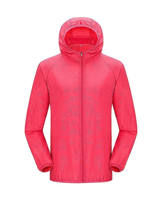 Women's Packable Rain Jacket with Hood – Lightweight Full-Zip Shell