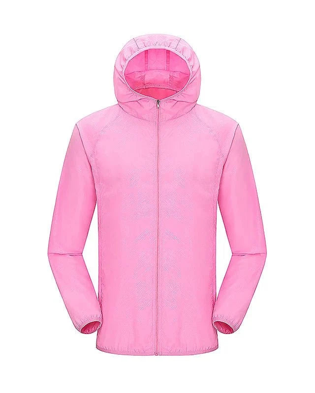 Women's Packable Rain Jacket with Hood – Lightweight Full-Zip Shell