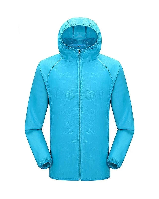 Women's Packable Rain Jacket with Hood – Lightweight Full-Zip Shell