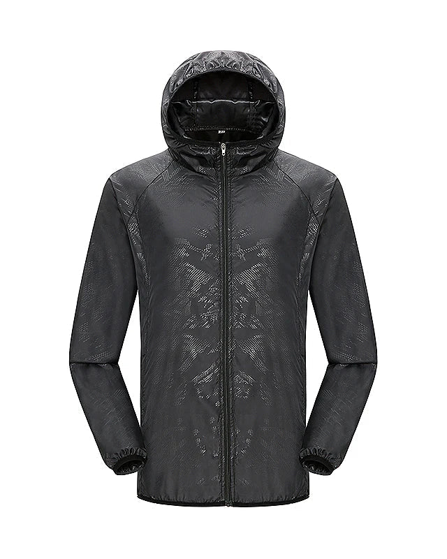 Women's Packable Rain Jacket with Hood – Lightweight Full-Zip Shell