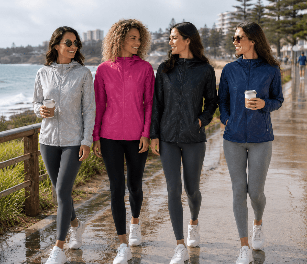 Women's Packable Rain Jacket with Hood – Lightweight Full-Zip Shell