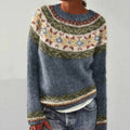 Women's Vintage-Inspired Fitted Sweater – Retro Knit Pullover