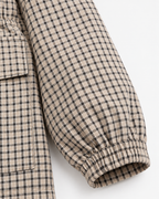 Women's Plaid Utility Jacket – Snap-Front Drawstring Waist Shacket