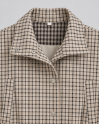 Women's Plaid Utility Jacket – Snap-Front Drawstring Waist Shacket