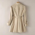 Women's Puff Shoulder Trench Coat – A-Line Mid-Length Romantic Trench
