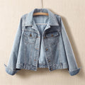 Women's Cropped Denim Trucker Jacket – Washed Classic Jean Jacket
