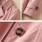 Women's Puff Shoulder Trench Coat – A-Line Mid-Length Romantic Trench