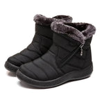 Quilted Snow Boots Women – Womens Winter Boots with Faux Fur Trim & Side Zip