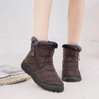 Quilted Snow Boots Women – Womens Winter Boots with Faux Fur Trim & Side Zip