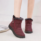 Quilted Snow Boots Women – Womens Winter Boots with Faux Fur Trim & Side Zip