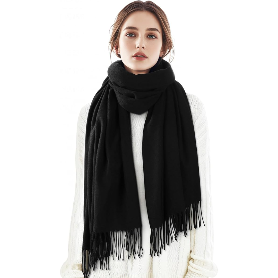 Women's Soft Plaid Winter Scarf – Oversized Checked Wrap Scarf