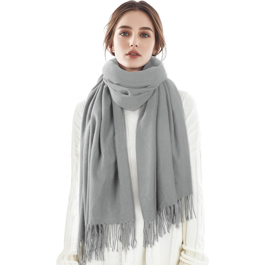 Women's Soft Plaid Winter Scarf – Oversized Checked Wrap Scarf
