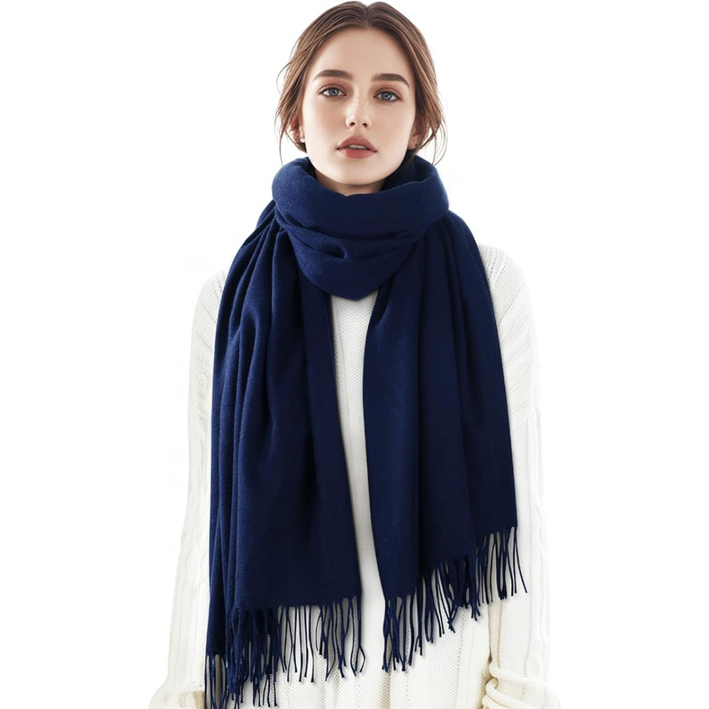 Women's Soft Plaid Winter Scarf – Oversized Checked Wrap Scarf