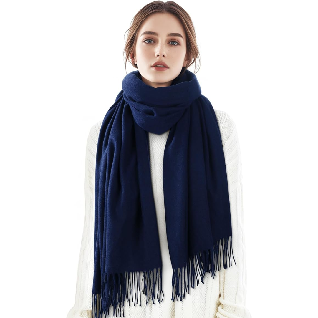 Women's Soft Plaid Winter Scarf – Oversized Checked Wrap Scarf