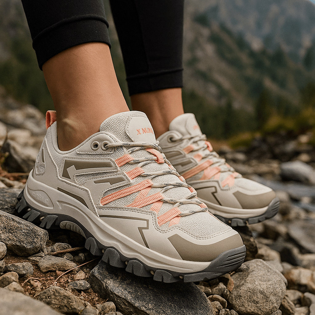 Women's Hiking Shoes – Breathable Lace-Up Trail Sneakers with Slip-Resistant Sole