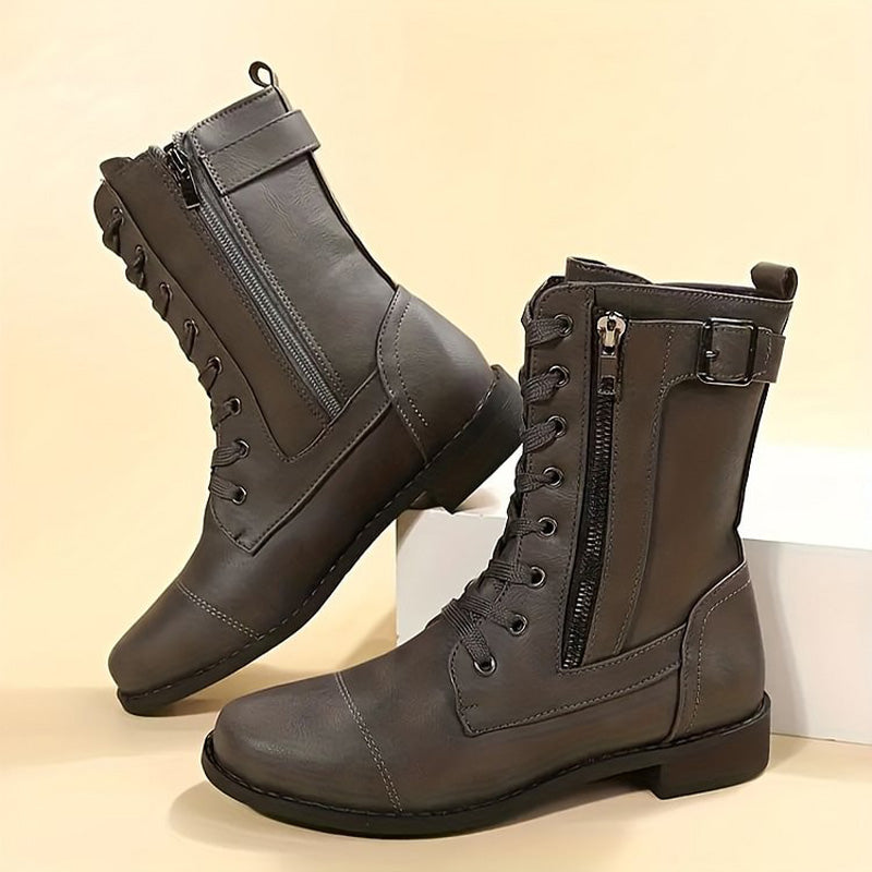 Women's Wide Fit Side Zip Ankle Boots – Soft Round Toe Everyday Boots