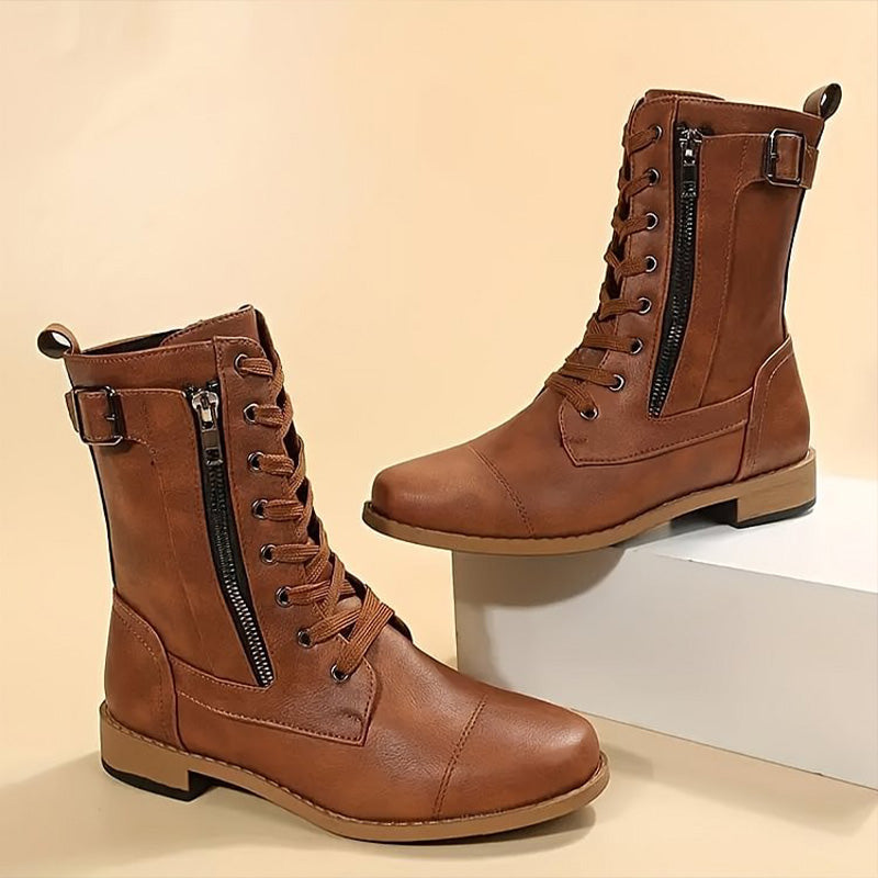 Women's Wide Fit Side Zip Ankle Boots – Soft Round Toe Everyday Boots