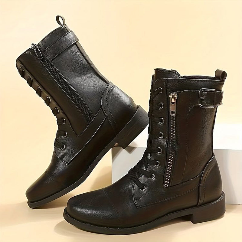 Women's Wide Fit Side Zip Ankle Boots – Soft Round Toe Everyday Boots