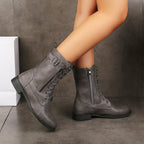 Women's Wide Fit Side Zip Ankle Boots – Soft Round Toe Everyday Boots