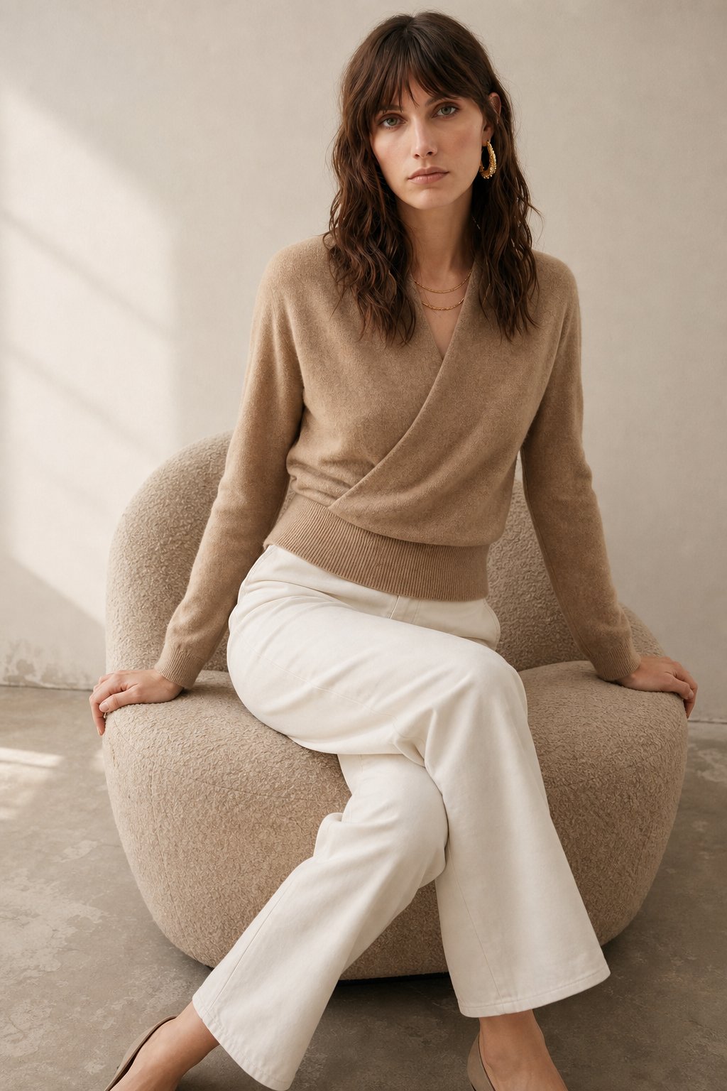 Beatrix | Women Crossover Collar Knit Sweater