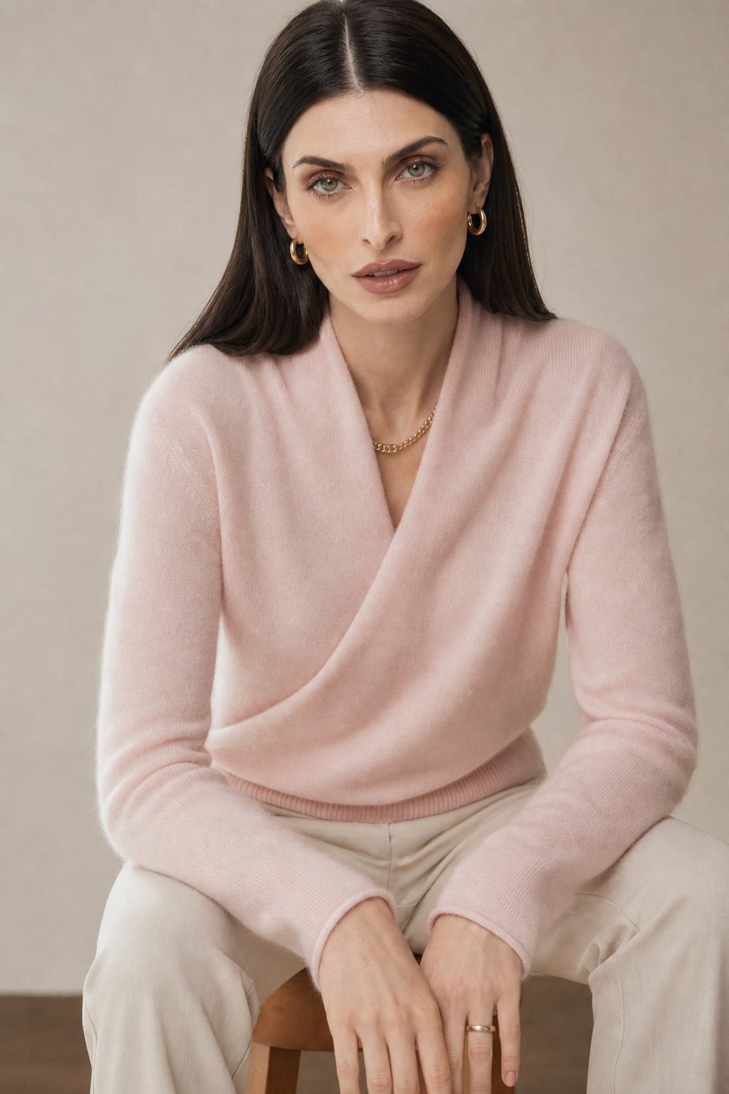 Beatrix | Women Crossover Collar Knit Sweater
